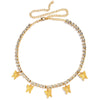 Crystal Tennis Butterfly Choker Necklaces for Women