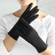 Slim Vintage Windproof Touch Screen Gloves Women Winter