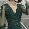 prom dresses sexy v-neck mermaid floor-length satin