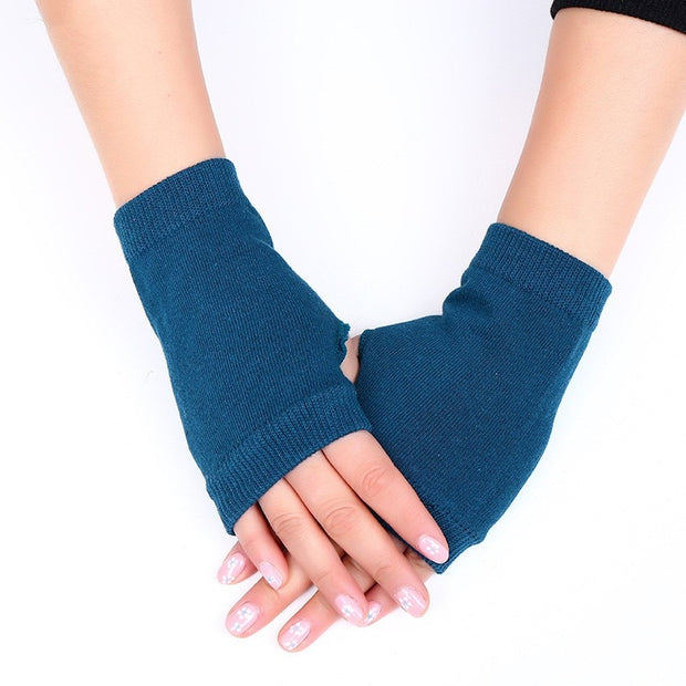 Half Finger Gloves for Women Winter Soft