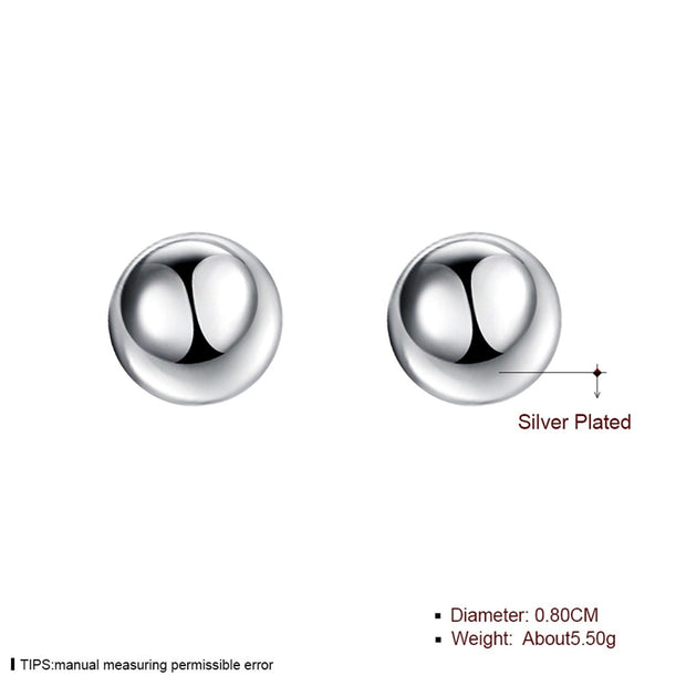 Sterling Silver 8/10/12mm Smooth Solid