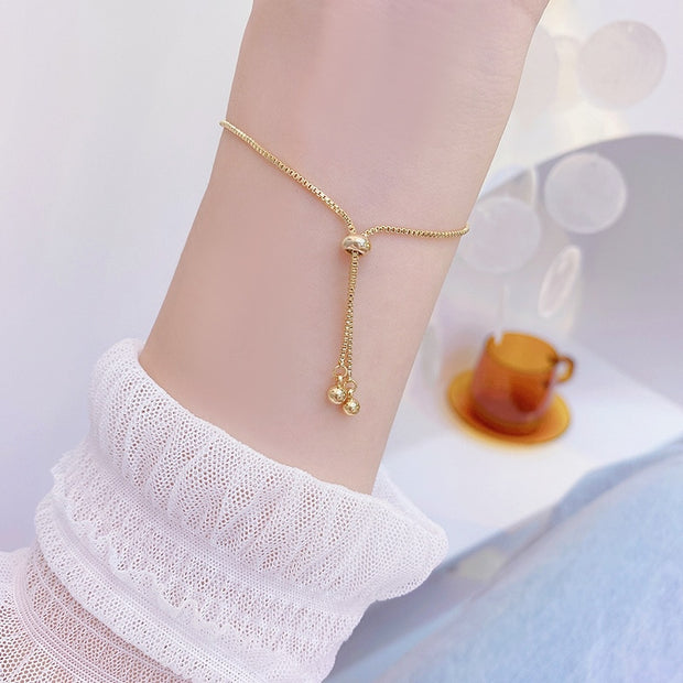 14K Real Gold Plated Zircon Simple Small Waist Bracelet