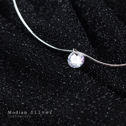 Zircon Round Pendant Necklace for Women Fashion