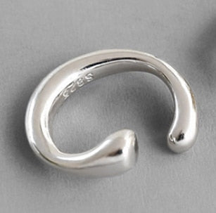 Sterling Silver Ear Clip INS Two-tones