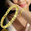 Women Gold Bracelet Rhinestone Leaves Chain