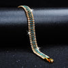 Women Gold Bracelet Rhinestone Leaves Chain