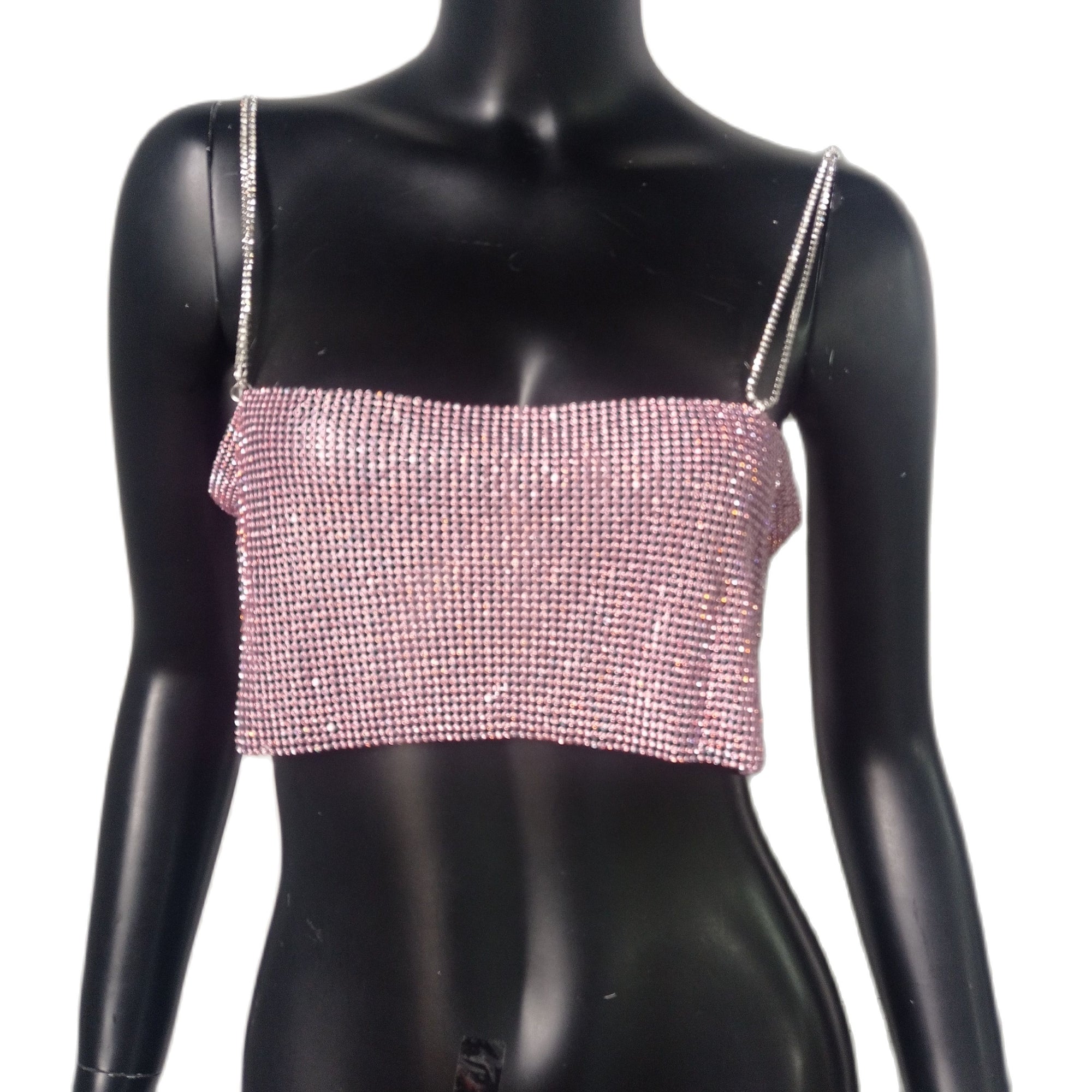 2022 Sequin Shiny Crystal Chain Tank Top Glitter Metal Mesh