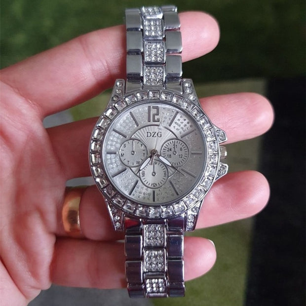 Gold Watch Fashion Ladies Quartz Diamond Wristwatch
