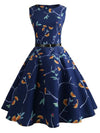 Floral Print Women Summer Dress Hepburn