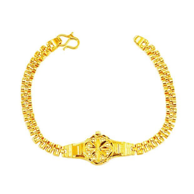 24K Gold Plated Watch Bangle for Women