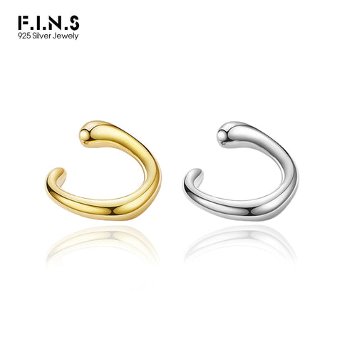 Sterling Silver Ear Clip INS Two-tones