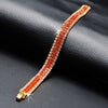Women Gold Bracelet Rhinestone Leaves Chain