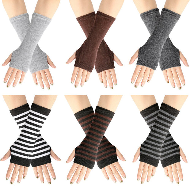 Knitted Gloves Long Fingerless Gloves Women‘s