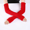 New Long Fingerless Gloves Women&#39;s Winter Warmer