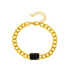 Women Gold Bracelet Rhinestone Leaves Chain