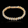 Women Gold Bracelet Rhinestone Leaves Chain