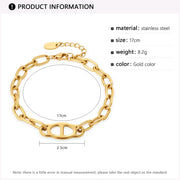New Punk Gold Color Chains Bracelet for Women