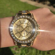 Gold Watch Fashion Ladies Quartz Diamond Wristwatch