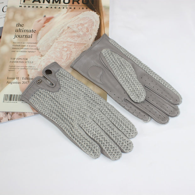 High quality women sheepskin gloves leather