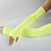 New Long Fingerless Gloves Women's Winter Warmer