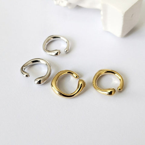 Box Single Piece Solid Gold Color Earrings