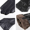 Real Leather Gloves Women Black Genuine