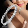 Women Gold Bracelet Rhinestone Leaves Chain